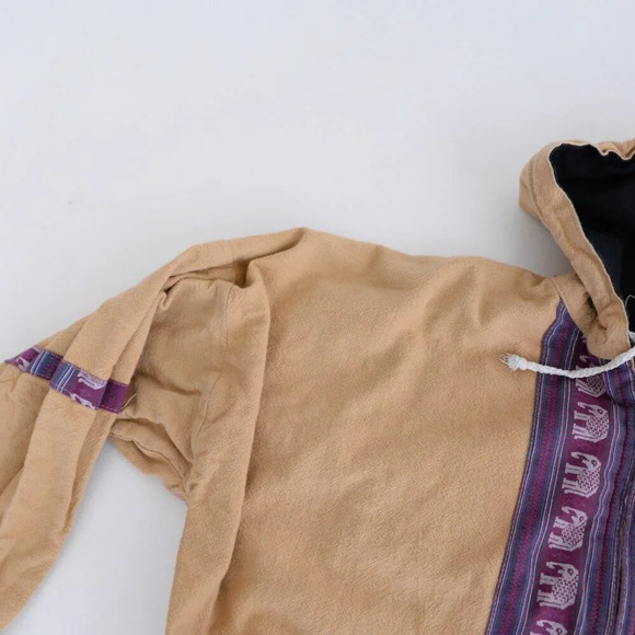 Vintage 90's Handmade Tan & Purple Aztec & Elephant Reversible  Zip Up Jacket M - Picture 13 of 15